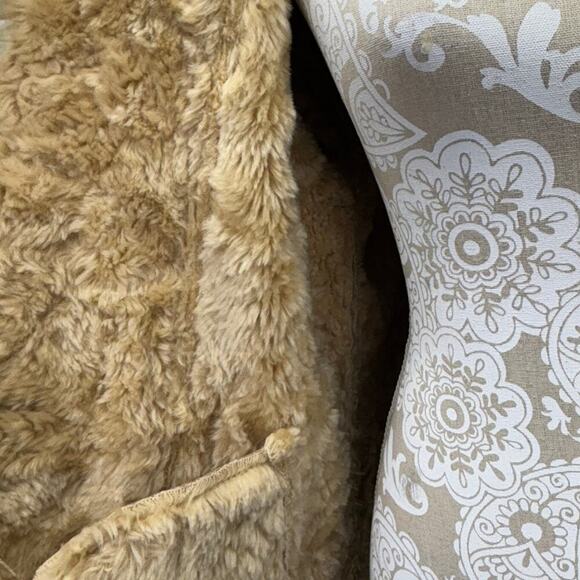 Wilson's Leather Maxima Tan Leather Fur Lined Penny Lane Coat Large 70s Retro - Picture 5 of 7